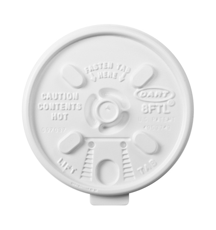 Plastic Lid PS Resealable White Ø8,1cm (100 Units)  