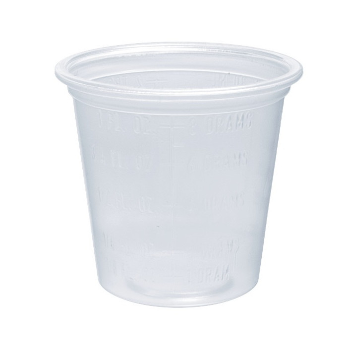 Plastic Souffle Cup PP Clear Graduated 35ml Ø4,8cm (125 Units)