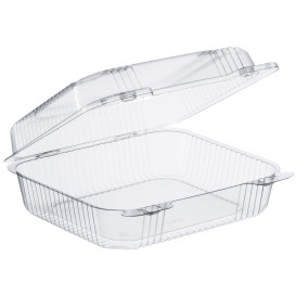 Plastic Hinged Deli Container OPS "StayLock" Clear 1260ml (250 Units)