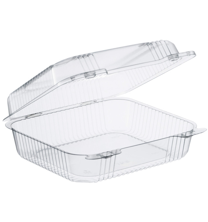 Plastic Hinged Deli Container OPS "StayLock" Clear 1260ml (250 Units)