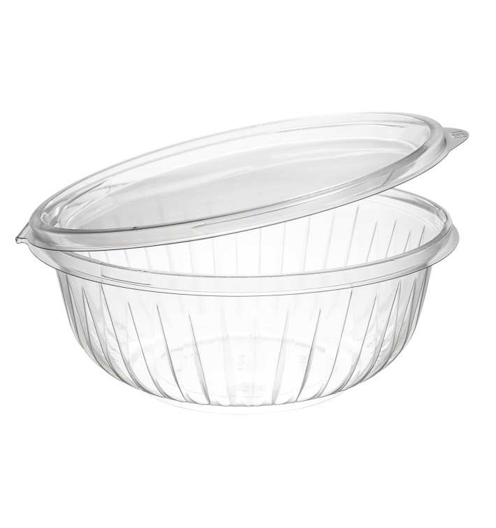 Plastic Hinged Salad Bowl PET "PresentaBowls" Flat 950ml (150 Units)