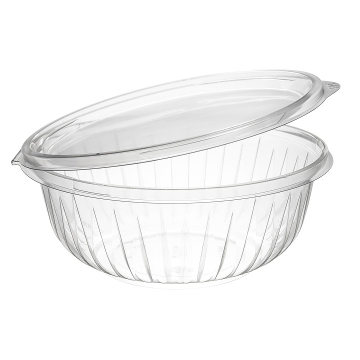 Plastic Hinged Salad Bowl PET "PresentaBowls" Flat 950ml (150 Units)