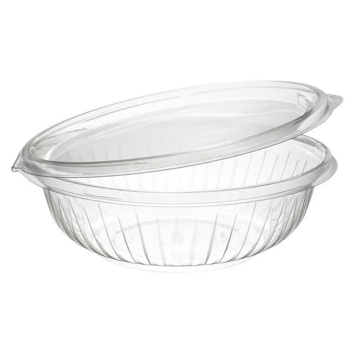 Plastic Hinged Salad Bowl PET "PresentaBowls" Flat 710ml (150 Units)