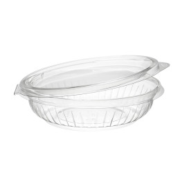Plastic Hinged Salad Bowl PET "PresentaBowls" Flat 240ml (300 Units)