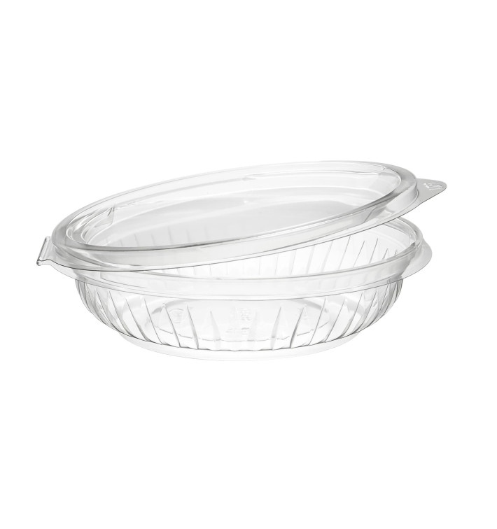 Plastic Hinged Salad Bowl PET "PresentaBowls" Flat 240ml (300 Units)