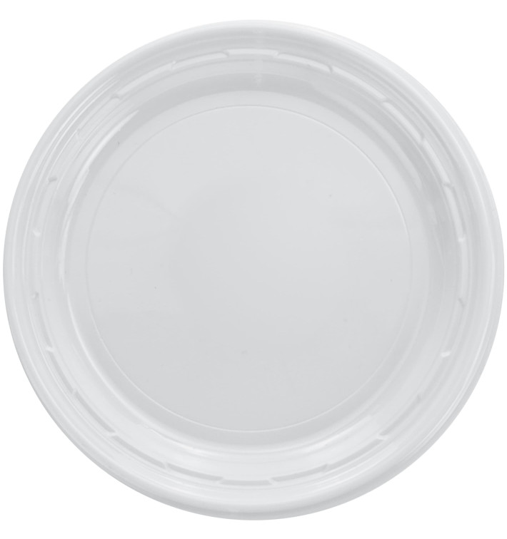 Plastic Plate PS "Famous Impact" White 18 cm (1000 Units)