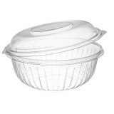 Plastic Hinged Salad Bowl PET "PresentaBowls" High Dome Lid 950ml (75 Units)  