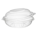 Plastic Hinged Salad Bowl PET "PresentaBowls" High Dome Lid 240ml (75 Units)  