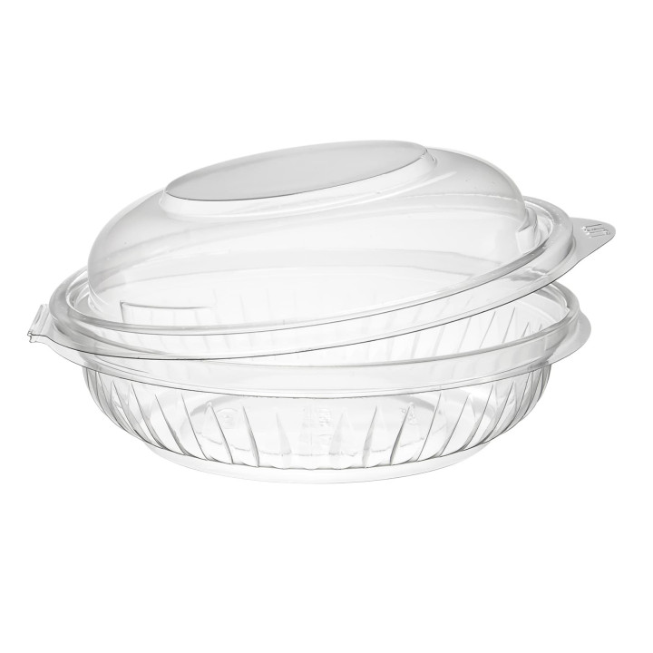 Plastic Hinged Salad Bowl PET "PresentaBowls" High Dome Lid 240ml (75 Units)  