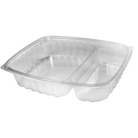 Plastic Deli Container OPS "ClearPac" 2 Compartments Clear 887ml (63 Units)  