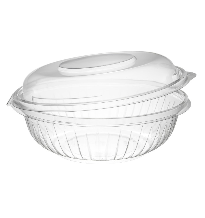 Plastic Hinged Salad Bowl PET "PresentaBowls" High Dome Lid 710ml (150 Units)