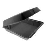 Foam Baguette Container Removable Lid Black 2,40x2,35cm (100 Units)  