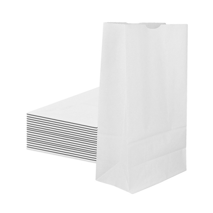 Paper Bag without Handle Kraft White 15+9x28cm (1000 Units)