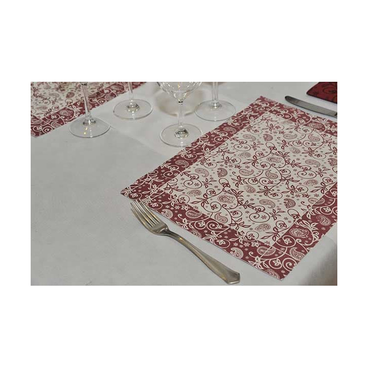 Paper Placemats 30x40cm "Cachemir" Burgundy 50g (500 Units)  