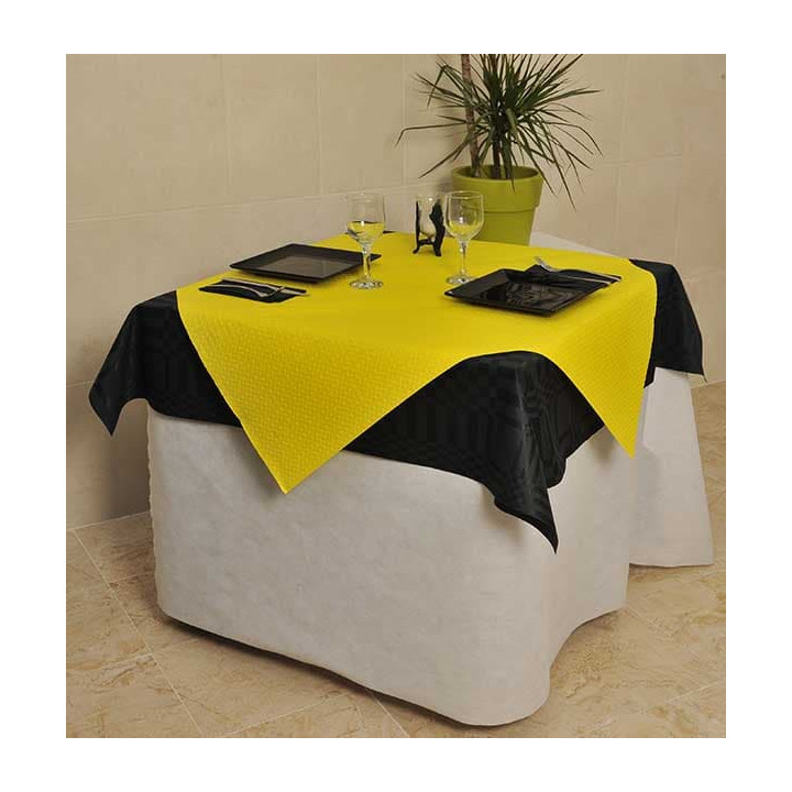 Pre-Cut Paper Tablecloth Yellow 40g 1x1m (400 Units)  