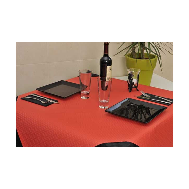 Pre-Cut Paper Tablecloth Red 40g 1x1m (400 Units)  