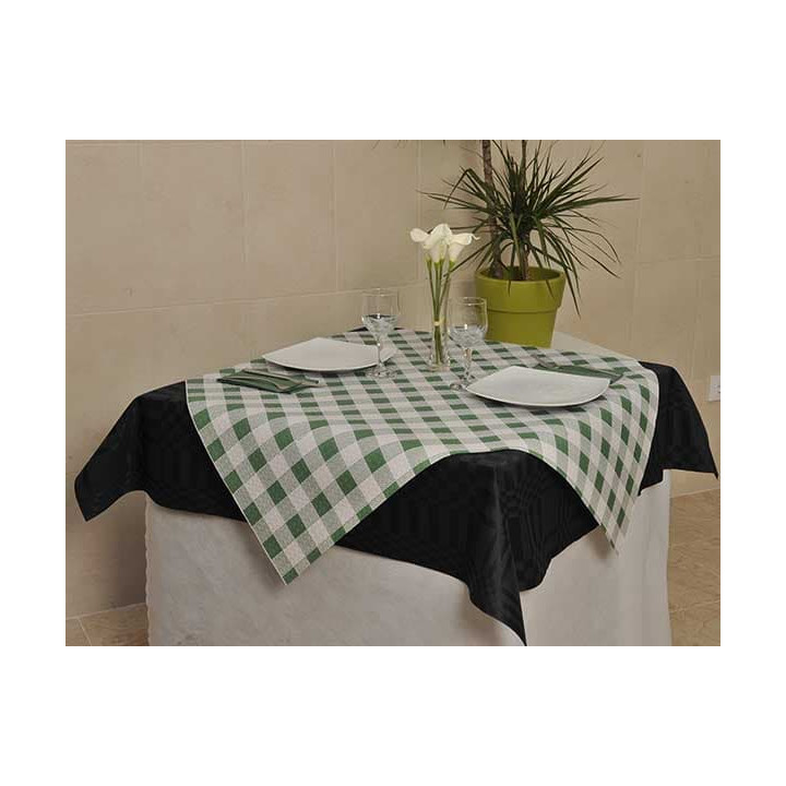 Pre-Cut Paper Tablecloth Green Checkers 40g 1x1m (400 Units)  