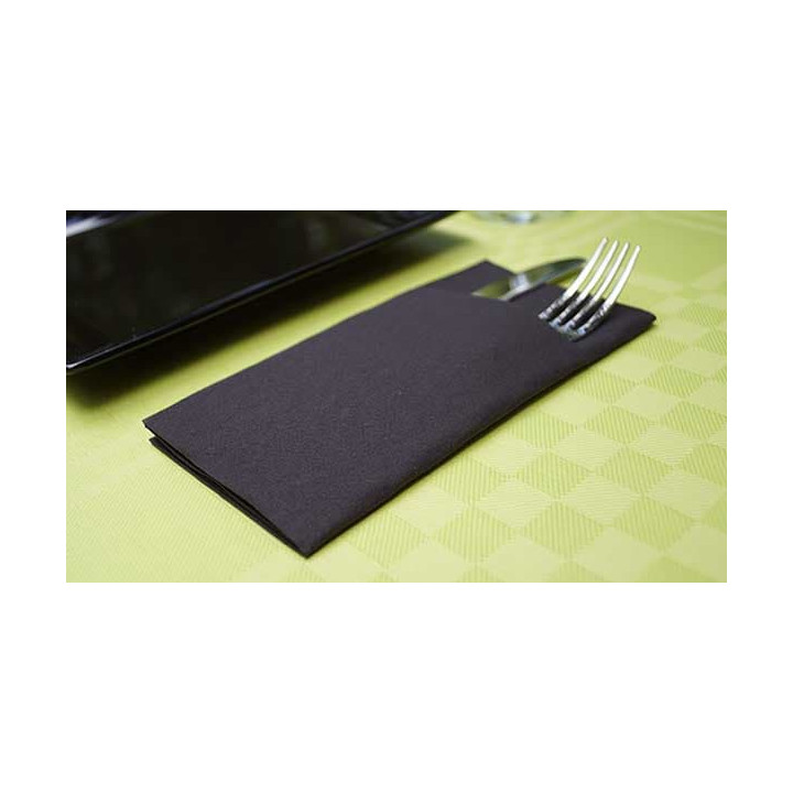Pocket Fold Paper Airlaid Napkins Kanguro Black 33x40cm (480 Units)