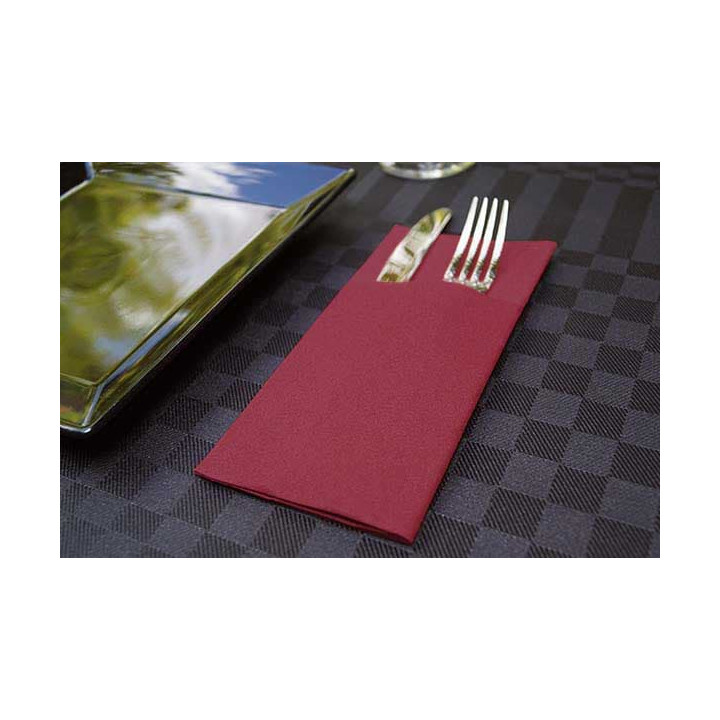 Pocket Fold Airlaid Napkins "Kanguro" Burgundy 40x40cm (480 Units)