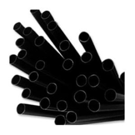 Plastic Straw for Frappé PS Straight Black Ø0,8cm 25cm (1000 Units)