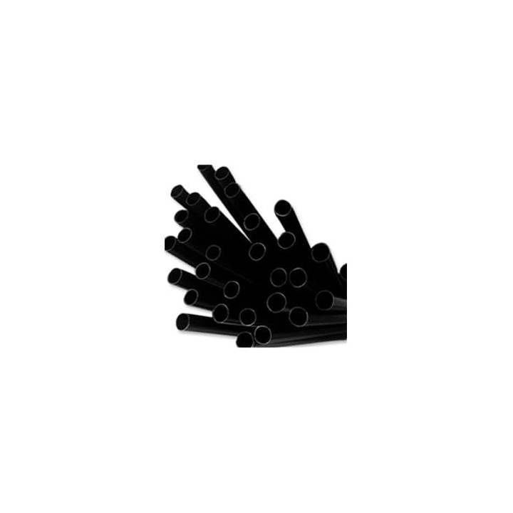 Plastic Straw for Frappé PS Straight Black Ø0,8cm 25cm (1000 Units)