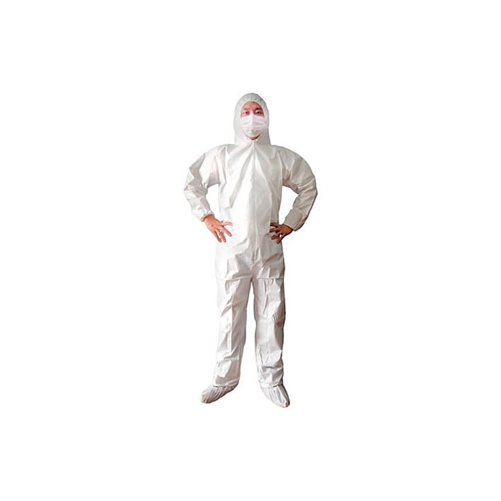 Disposable Plastic Coverall "TST" PP Hood Zipper Size M (1 Unit) 