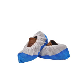 Disposable Plastic Shoe Covers with Reinforce Sole TST PP CPE Blue (500 Units)