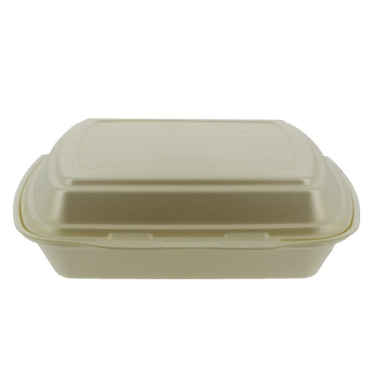Foam Lunch Box 3 Compartments Champagne 2,40x2,10x0,70cm (250 Units)