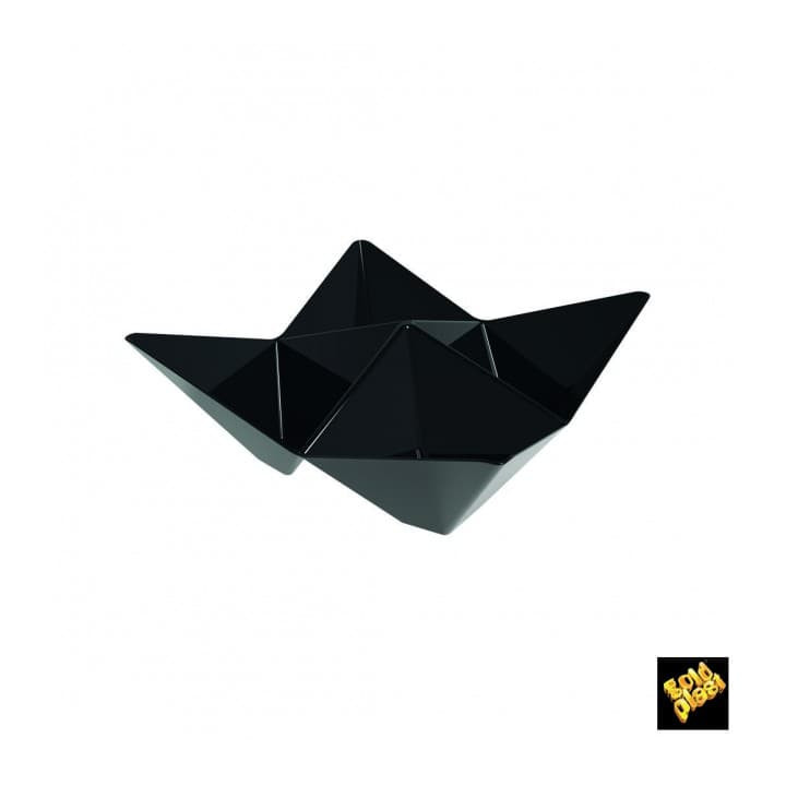 Tasting Plastic Bowl PS "Origami" Black 10,3x10,3cm (500 Units)