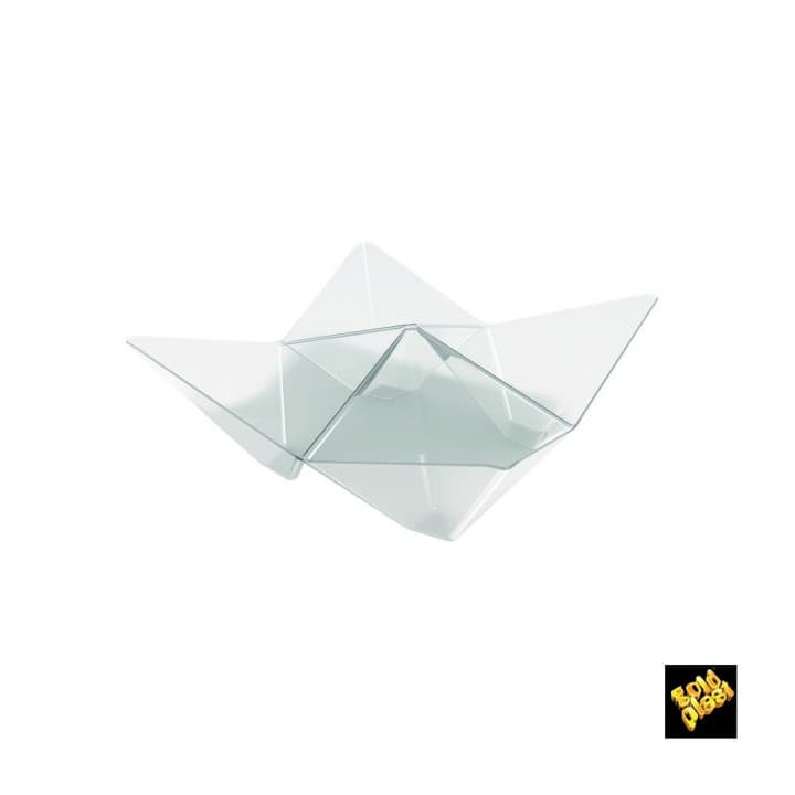 Tasting Plastic Bowl PS "Origami" Clear 10,3x10,3cm (25 Units)