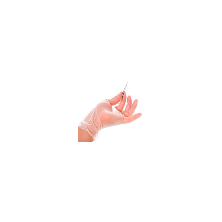 Vinyl Gloves with Talc Clear Size M (100 Units)