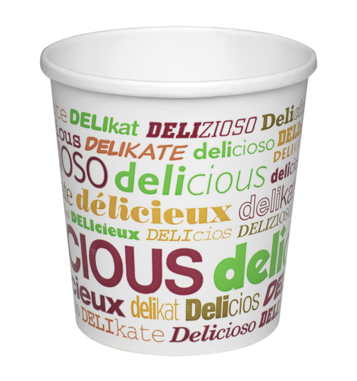 Paper Soup Bowl "Delicius" 16Oz/473ml Ø9,8cm (25 Units) 