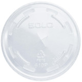 Plastic Lid with Straw Slot PET Crystal Flat Ø7,8cm (100 Units)  