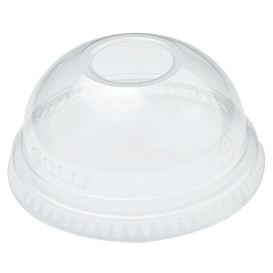 Plastic Dome Lid with Hole PET Crystal Ø7,8cm (100 Units)
