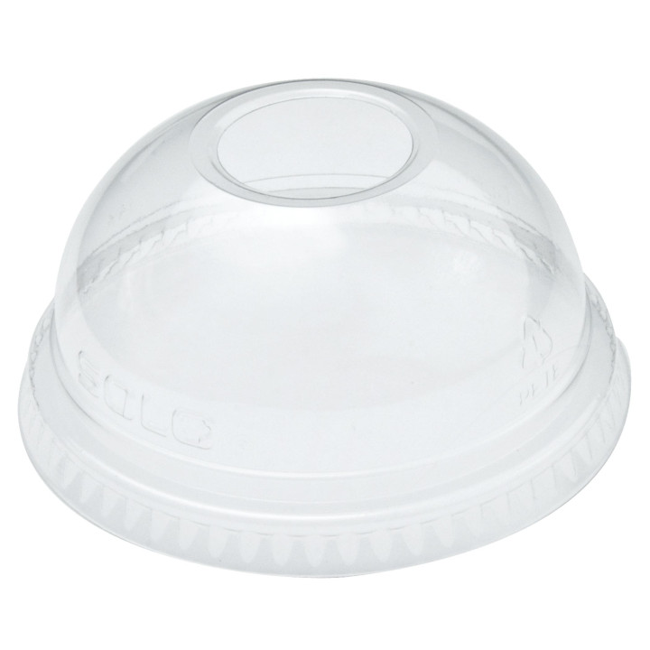Plastic Dome Lid with Hole PET Crystal Ø7,8cm (100 Units)
