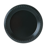 Plastic Plate Party PS Flat Black 18 cm (25 Units) 