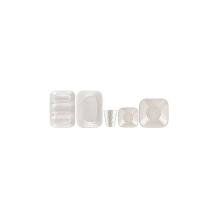 Plastic Plate PP "X-Table" Square shape Pearl 23 cm (120 Units)