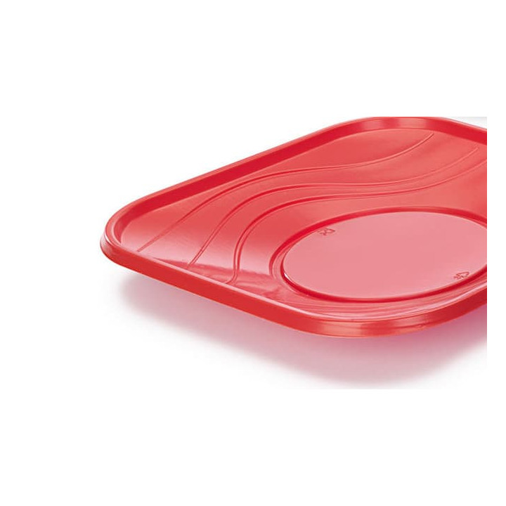 Plastic Plate PP "X-Table" Square shape Red 23 cm (8 Units) 