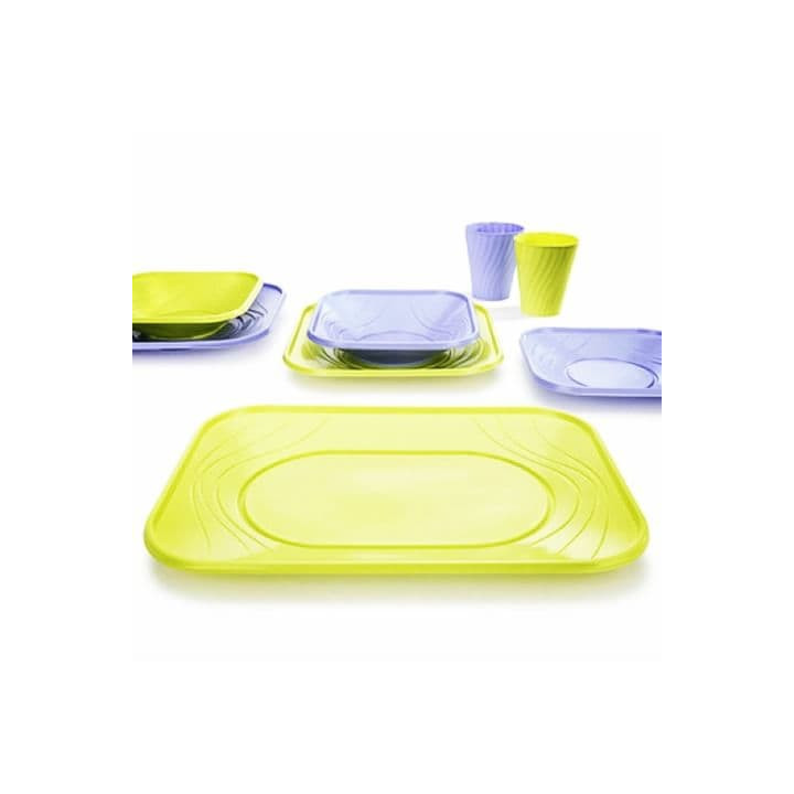 Plastic Plate PP "X-Table" Square shape Violet 18 cm (8 Units) 