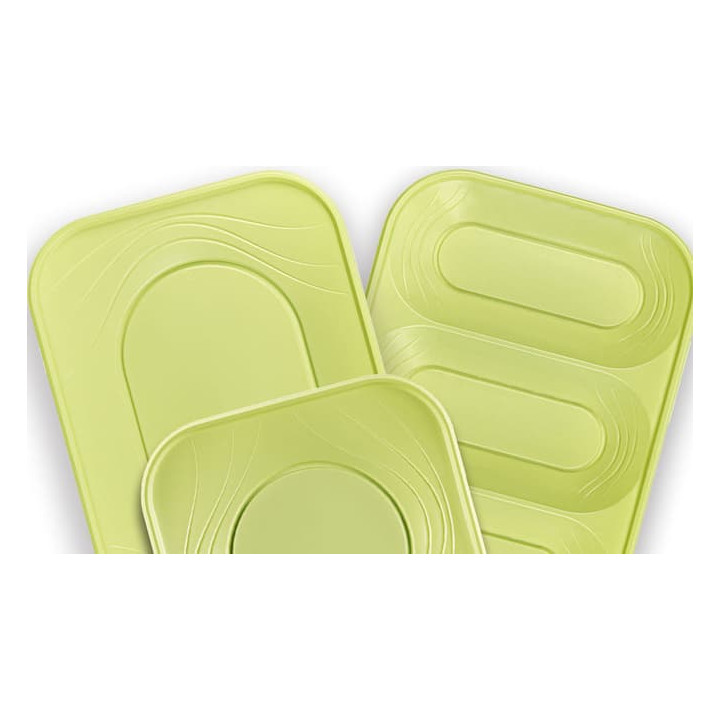 Plastic Plate PP "X-Table" Square shape Lime 23 cm (8 Units) 
