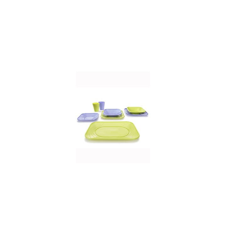 Plastic Plate PP "X-Table" Square shape Lime 23 cm (120 Units)