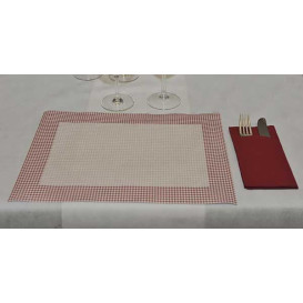 Paper Placemats 30x40cm "Pata Gallo" Burgundy 50g (2500 Units)