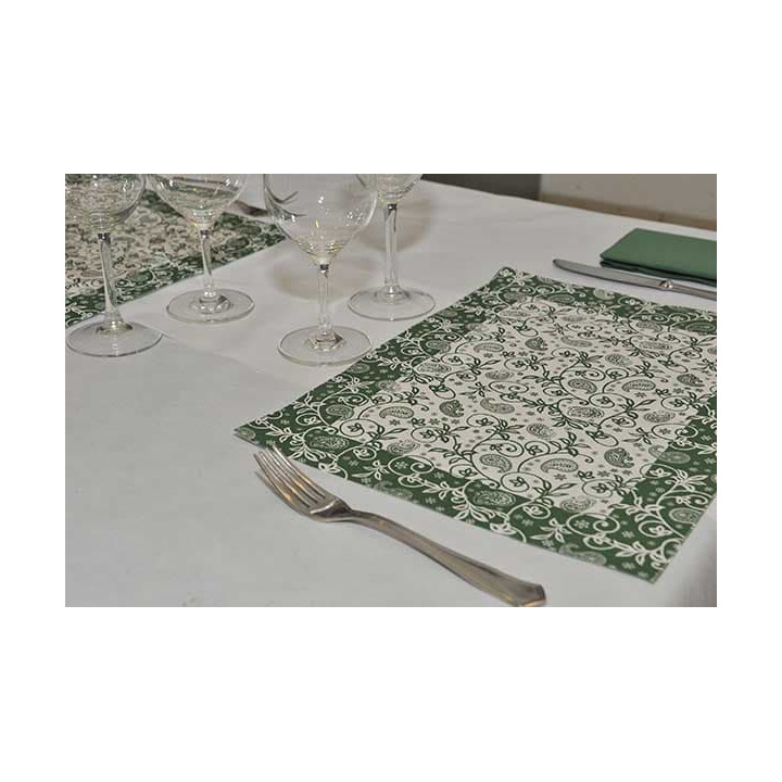 Paper Placemats 30x40cm "Cachemir" Green 50g (2500 Units)