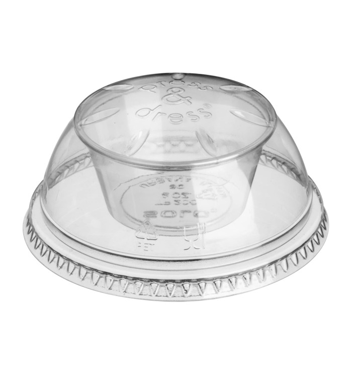 Plastic Lid with Portion Cup PET Crystal "Press&Dress" Ø9,2cm (500 Units)