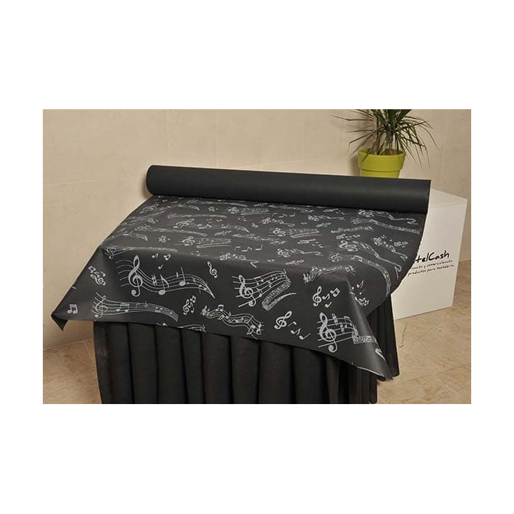 Novotex Tablecloth Roll Black "Música" P40cm 1,2x50m  (1 Unit)