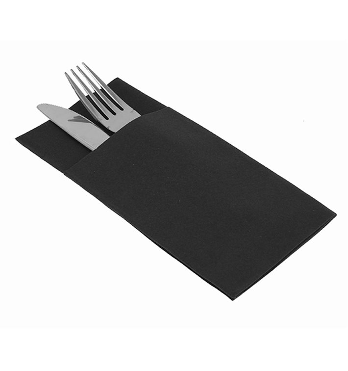 Pocket Fold Paper Airlaid Napkins Kanguro Black 33x40cm (480 Units)