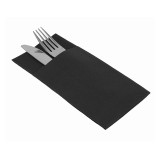 Pocket Fold Airlaid Napkins "Kanguro" Black 40x40cm (30 Units) 
