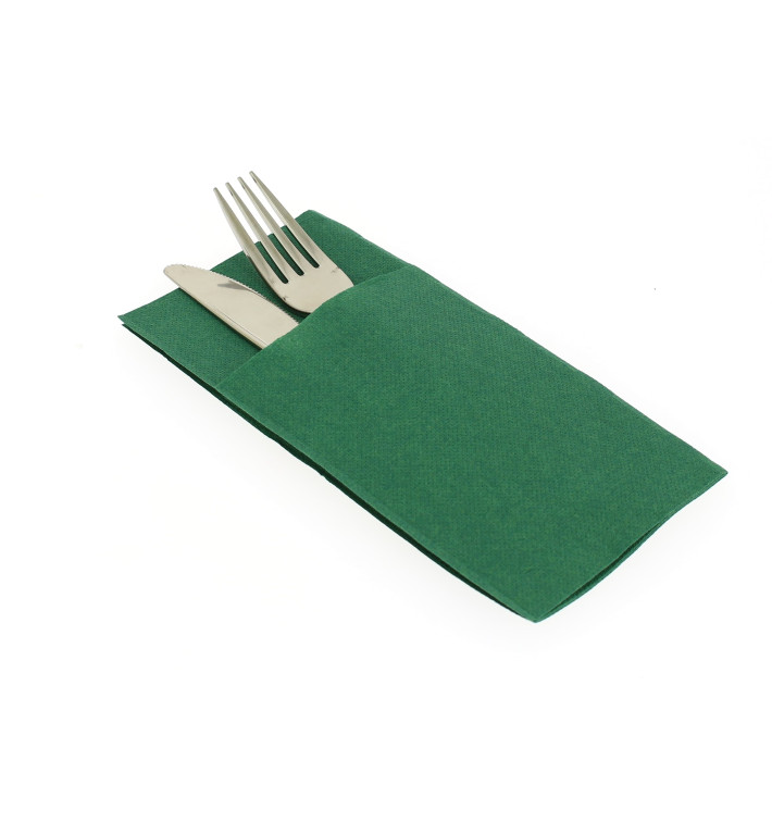 Pocket Fold Airlaid Napkins "Kanguro" Green 40x40cm (30 Units) 