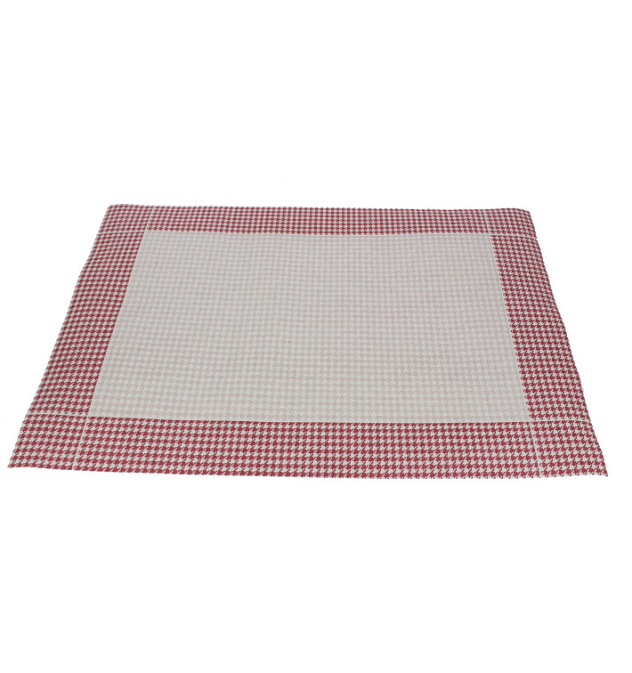 Paper Placemats 30x40cm "Pata Gallo" Burgundy 50g (2500 Units)
