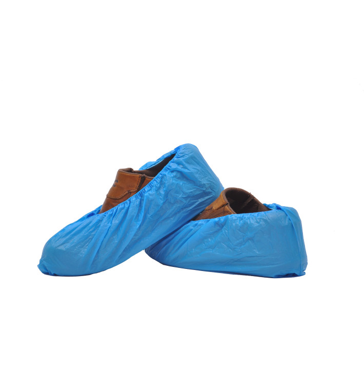 Disposable Plastic Shoe Covers PE CPE G160 Blue (100 Units)